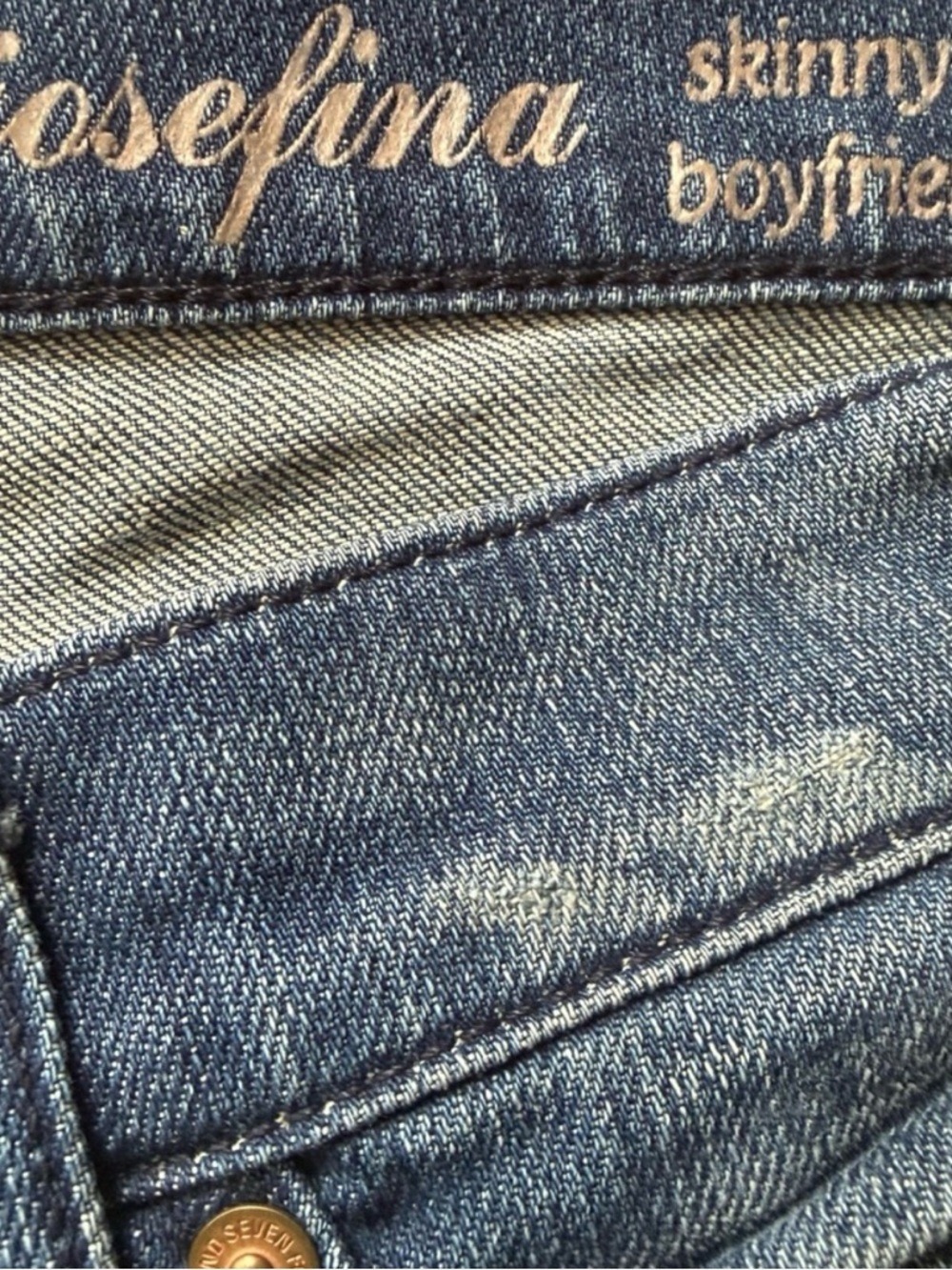 7 FOR ALL MANKIND Josefina Skinny Boyfriend Distressed Jeans Size 28 - Picture 8 of 13